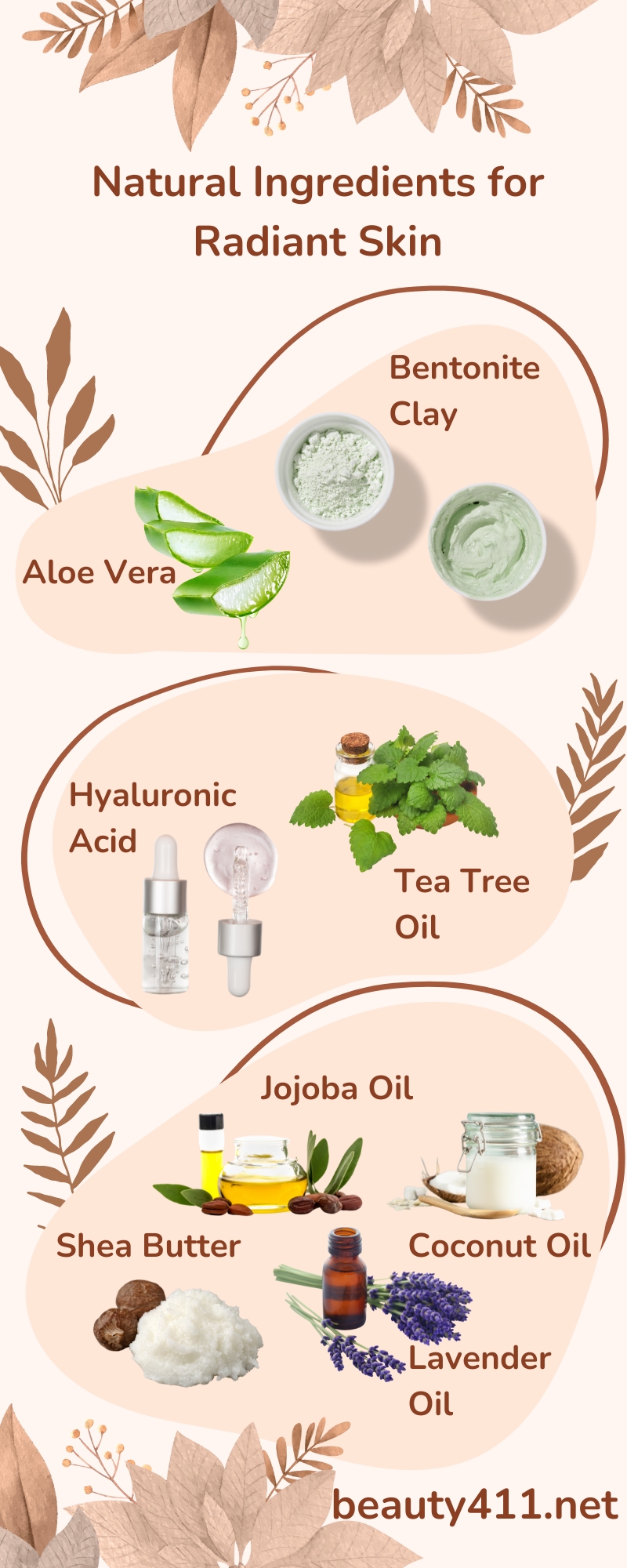 Natural Ingredients for Radiant Skin Infographic